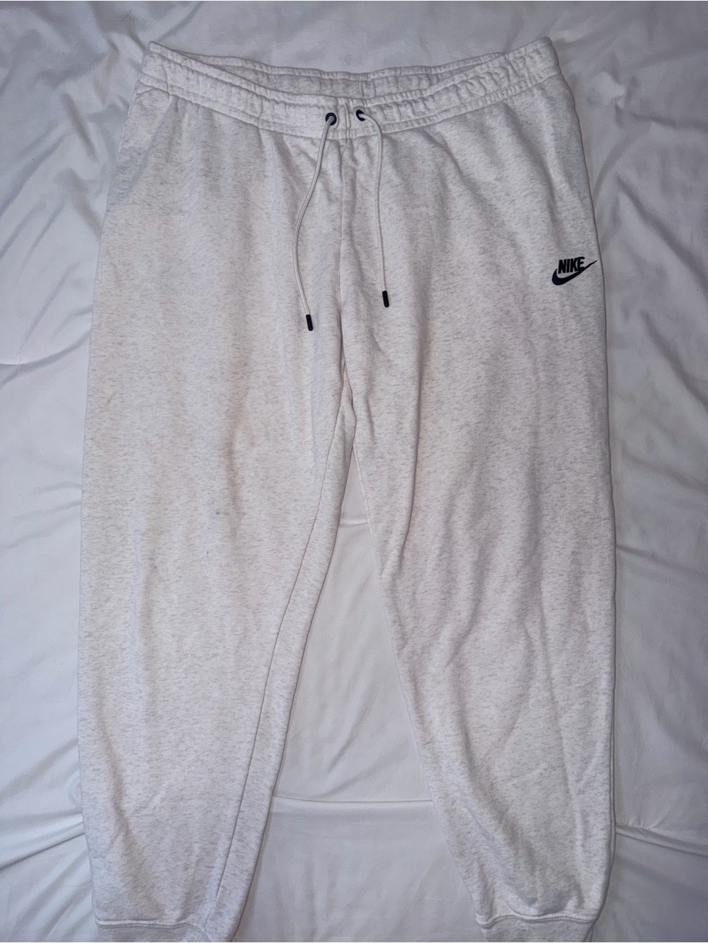 Nike Kids Light Gray Sweatpants with Black Logo